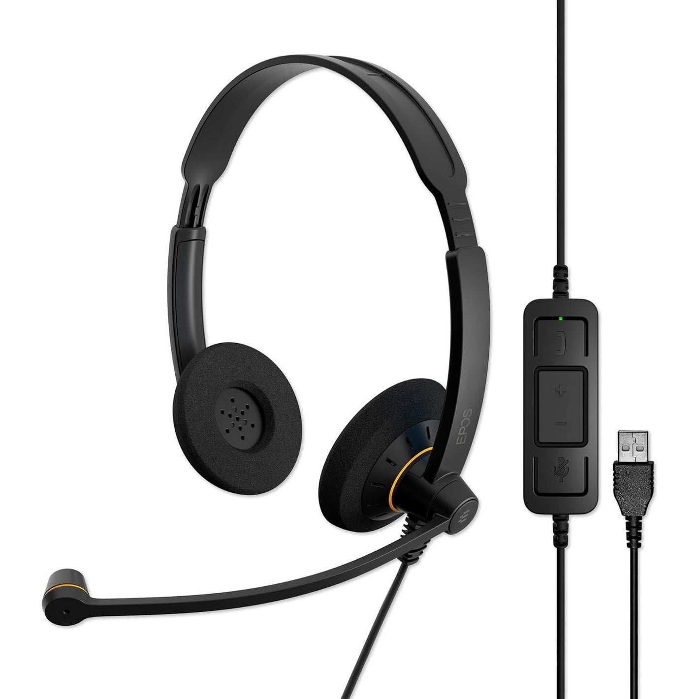 EPOS Sennheiser Consumer Audio SC 60 USB ML (504547) - Double-Sided Business Headset | For Skype for Business | with HD Sound, Noise-Cancelling Microphone, & USB Connector (Black)