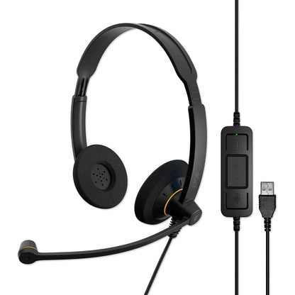 EPOS Sennheiser Consumer Audio SC 60 USB ML (504547) - Double-Sided Business Headset | For Skype for Business | with HD Sound, Noise-Cancelling Microphone, & USB Connector (Black)