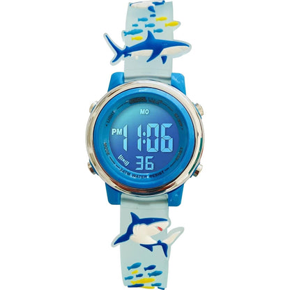 Preschool Collection Kids Digital Light Up Watch - Monster Trucks, Dinosaurs, Shark, Unicorn, Butterfly, Spider - Girls, Boys, Children, School