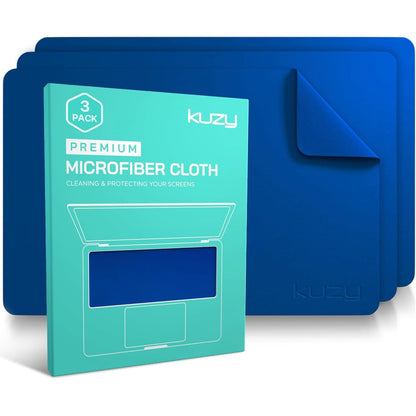 Kuzy 3 Pack Premium Microfiber Cleaning Cloth - MacBook Screen Cleaner Keyboard Cover Imprint Protection Accessories - Laptop Screen Cleaner Cloth - Eyeglass Lens Glasses Cleaner, 3 Pack - Gray