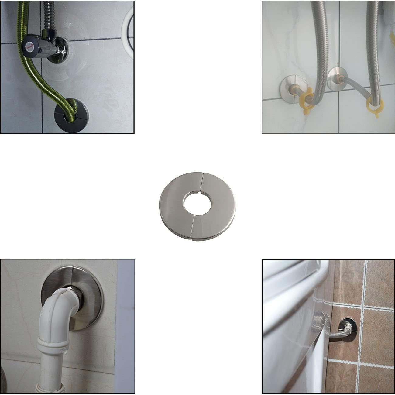 Buy now Wall Split Flange 2PCS Stainless Steel Round Escutcheon Plate Floor and Ceiling Plate Cover Split Flange for 28mm Dia Pipe 25 Type Silver at indiglob india