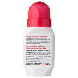 Crystal Mineral Deodorant Roll-On Body Deodorant With 24-Hour Odor Protection, Pomegranate, Non-Sticky Roll-On, Aluminium Chloride, 2.25 FL OZ - 3 pack