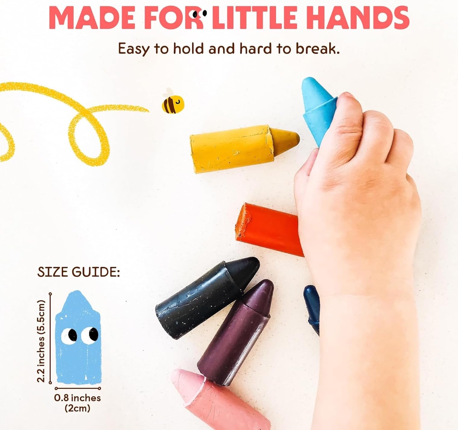 Buy now Honeysticks 100% Pure Beeswax Crayons (12 Pack) - Non Toxic Crayons for Toddlers 1-3, Safe for Baby from 1 Year Old Plus, Handmade with Natural Beeswax and Food-Grade Colors, Eco Friendly at indiglob india