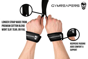 Buy now Gymreapers Lifting Wrist Straps for Weightlifting, Bodybuilding, Powerlifting, Strength Training, & Deadlifts - Padded Neoprene with 18 inch Cotton at indiglob india