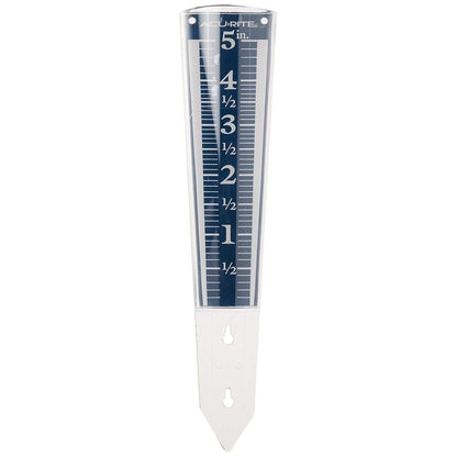 AcuRite 5" Capacity Easy-to-Read Magnifying Rain Gauge, Acrylic (00850A3)