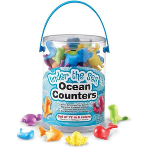 Learning Resources Under The Sea Ocean Counters - 72 Pieces, Ages 3+ Toddler Learning Toys, Counting Toys for Kids, Math Counters for Kids