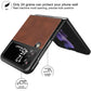Foluu for Samsung Galaxy Z Flip 3 5G Case, Galaxy Z Flip 3 5G Leather Case, PU Leather + Hard PC Shell Ultra Thin Slim Durable Protective Phone Case Cover for Samsung Galaxy Z Flip 3 5G 2021 (Brown)
