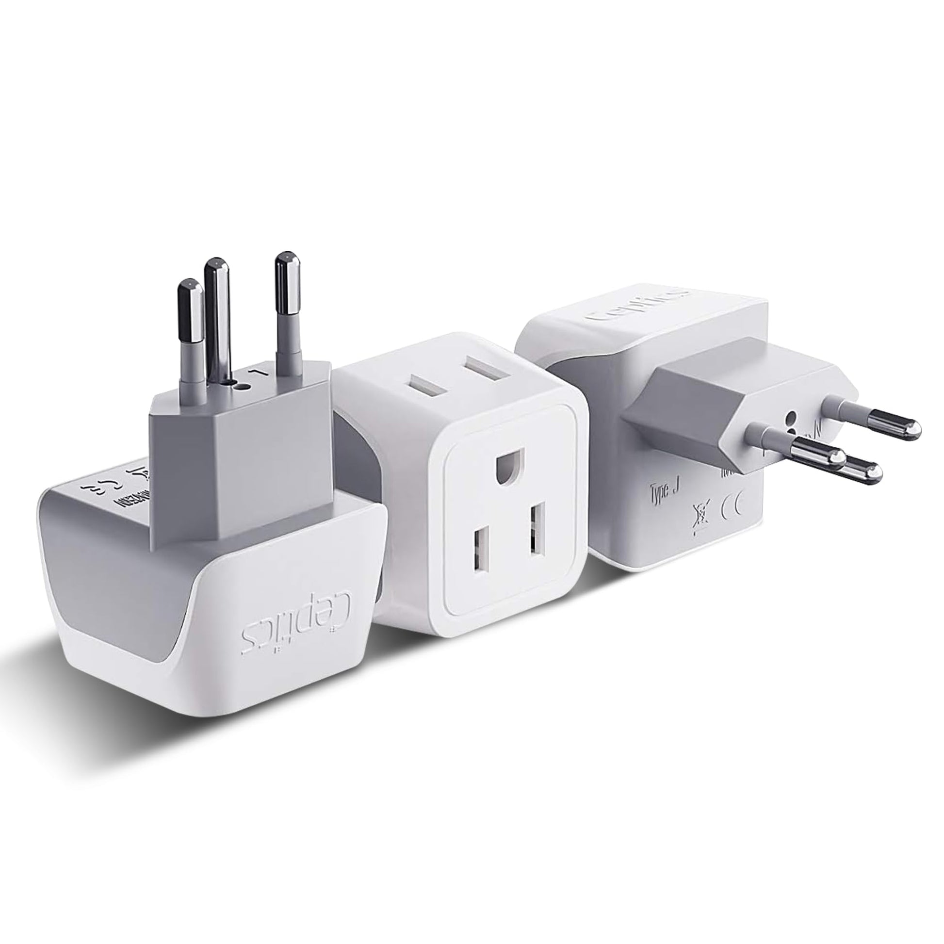 Buy now Ceptics Schuko Germany, France Plug Adapter, Dual Input - Ultra Compact Light Weight - Usa to Russia, South Korea Travel Adaptor Plug - Type E/F (3 Pack) at indiglob india