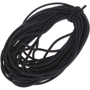 1/8-Inch (3mm) Black Heavy Stretch Round String Elastic Cord (Cut of 10 Yards)