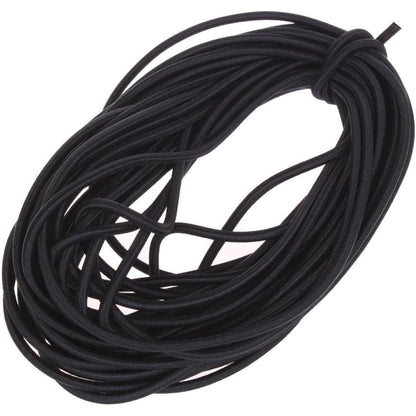 1/8-Inch (3mm) Black Heavy Stretch Round String Elastic Cord (Cut of 10 Yards)