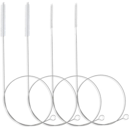 40 Inches Brush Cleaner for Cleaning Straw, Kegerator, Feeding Tube, Siphon Hose, Sunroof Drain, Refrigerator Drain, 4PCS (White)