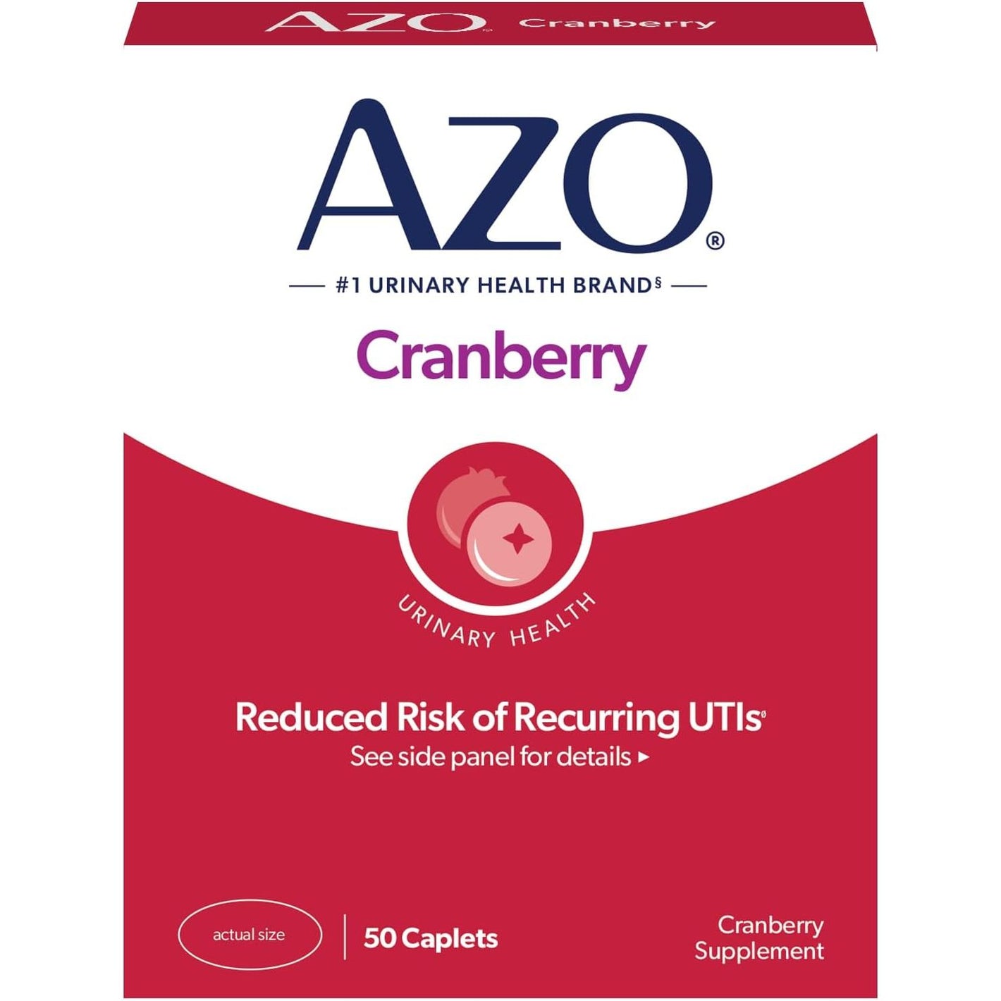 AZO Cranberry Pills for Urinary Tract Health for Women and Men, Adult Cranberry Supplement, Sugar-free, Non-GMO, 50 Softgel Capsules