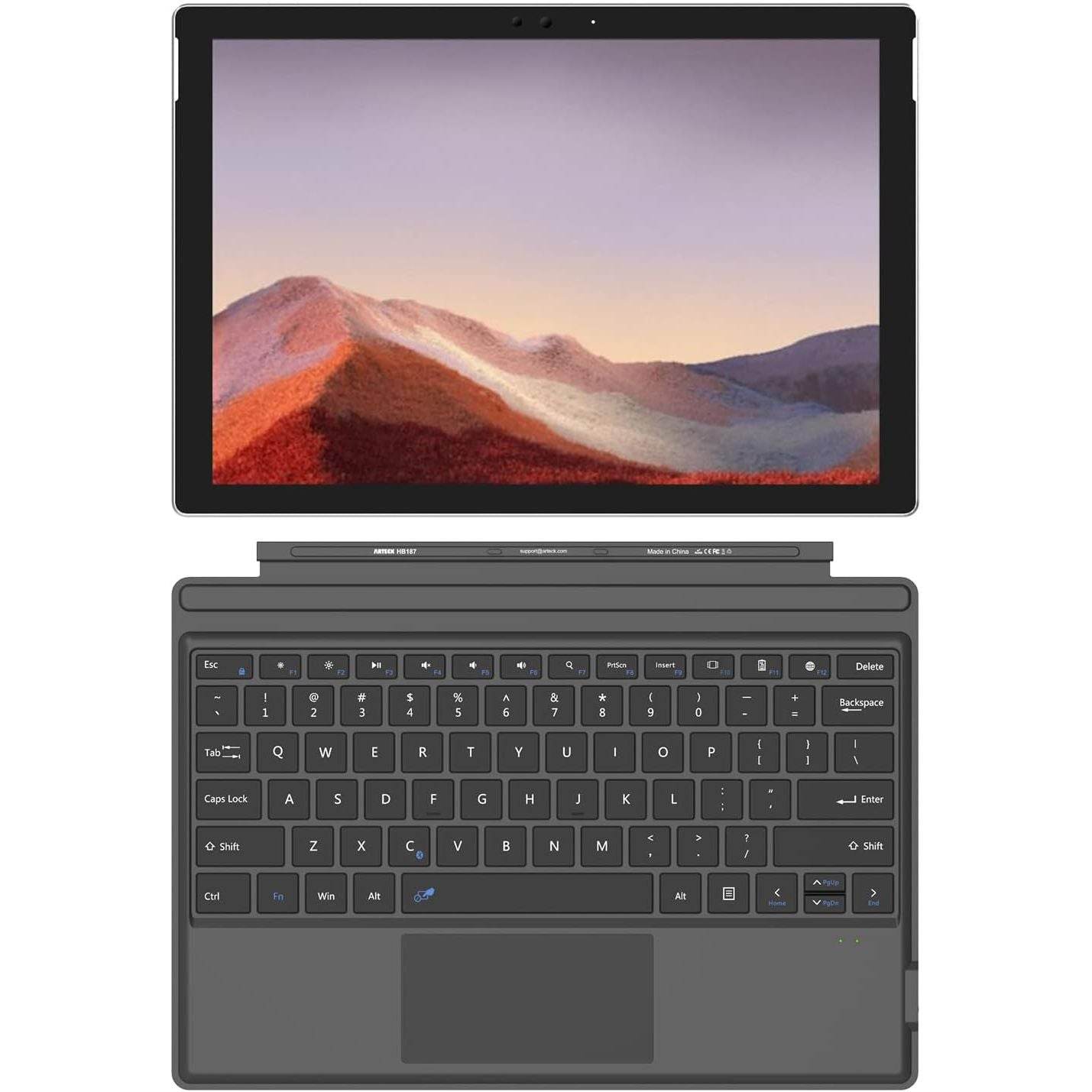 Arteck Microsoft Surface Pro Type Cover, Ultra-Slim Portable Bluetooth Wireless Keyboard with Touchpad Built-in Rechargeable Battery - My Store