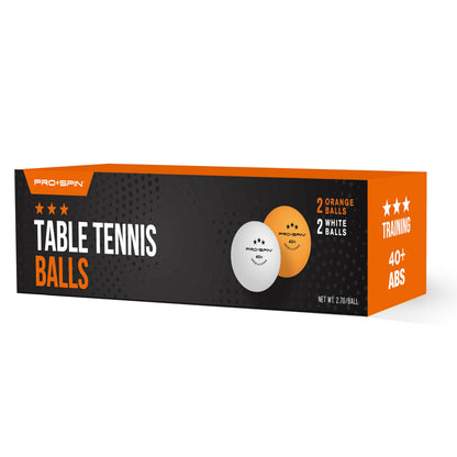Buy now PRO-SPIN Ping Pong Balls - 3-Star Premium Orange Table Tennis Balls | High-Performance 40+ ABS Professional Quality | Ultimate Durability for Indoor & Outdoor Ping Pong Tables Pack of 04 | White Orange at indiglob india