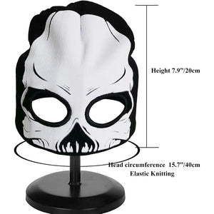 Skeleton Face Mask Knit Beanie with Eye Holes Halloween Skull Dress Up Headdress Cap Winter Warm Hat