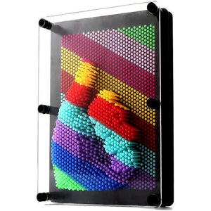 3D Pin Art Sensory Toy Rainbow Needles Fidget Palm Board Extra Large(6 x 8 Inches) Arouse Sense of Imagination Innovative Boundless Creativity