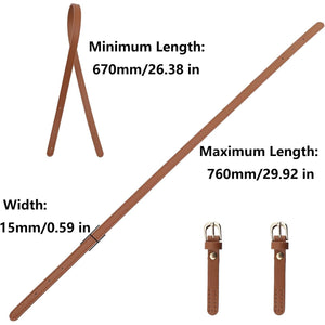 Semetall PU Leather Replacement 2 Pcs 67cm to 76cm Brown Replacement Purse Strap Leather Handles for Bags