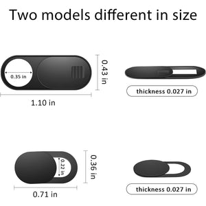 Laptop Camera Cover Slide, Phone Camera Cover Slide, 6 Pack Ultra Thin Webcam Cover Slide for Laptop, Desktop, PC, Tablet, Smartphone, Protect Your Privacy and Security(Black)