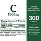 Buy now Nature's Bounty Vitamin C 1000mg, Supports Immune and Antioxidant Health, Vitamin C Supplement, 1 Per Day, 300 Vegetarian Caplets at indiglob india