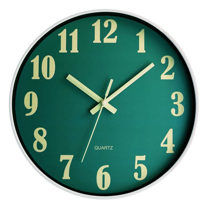 Buy now JoFomp Glow in The Dark Clock, 12 Inch Modern Silent Non Ticking Wall Clocks Battery Operated, Night Light Wall Clock for Living Room Decor, Wall Clock Decorative for Kitchen Bedroom (Green) at indiglob india