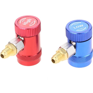 Aupoko R1234yf Quick Couplers, High/Low Side R1234yf Manual Couplers Connector Adapters with 1/4" Male Port, Replacement for A/C Refrigerants Manifold Gauge Set