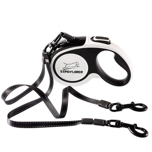 Buy now EXPAWLORER Dual Retractable Dog Leash - Double-Head Lockable Extendable Pet Leash - 16FT Reflective Nylon Ribbon - 360 Tangle-Free for Two Dogs Walking Training at indiglob india
