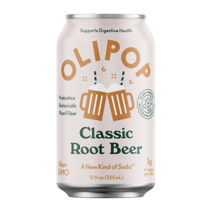 Buy now OLIPOP Prebiotic Soda Pop, Classic Root Beer, Prebiotics, Botanicals, Plant Fiber, 12 fl oz (4 Cans) at indiglob india