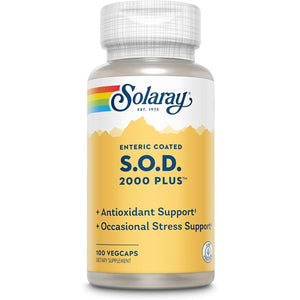 SOLARAY S.O.D. 2000 Plus - Superoxide Dismutase (SOD) and Catalase Antioxidant Supplement, Wellness Support - w/Green Tea Extract, Calcium, Rosemary, Grape Seed Extract, 60-Day Guarantee, 100 Servings