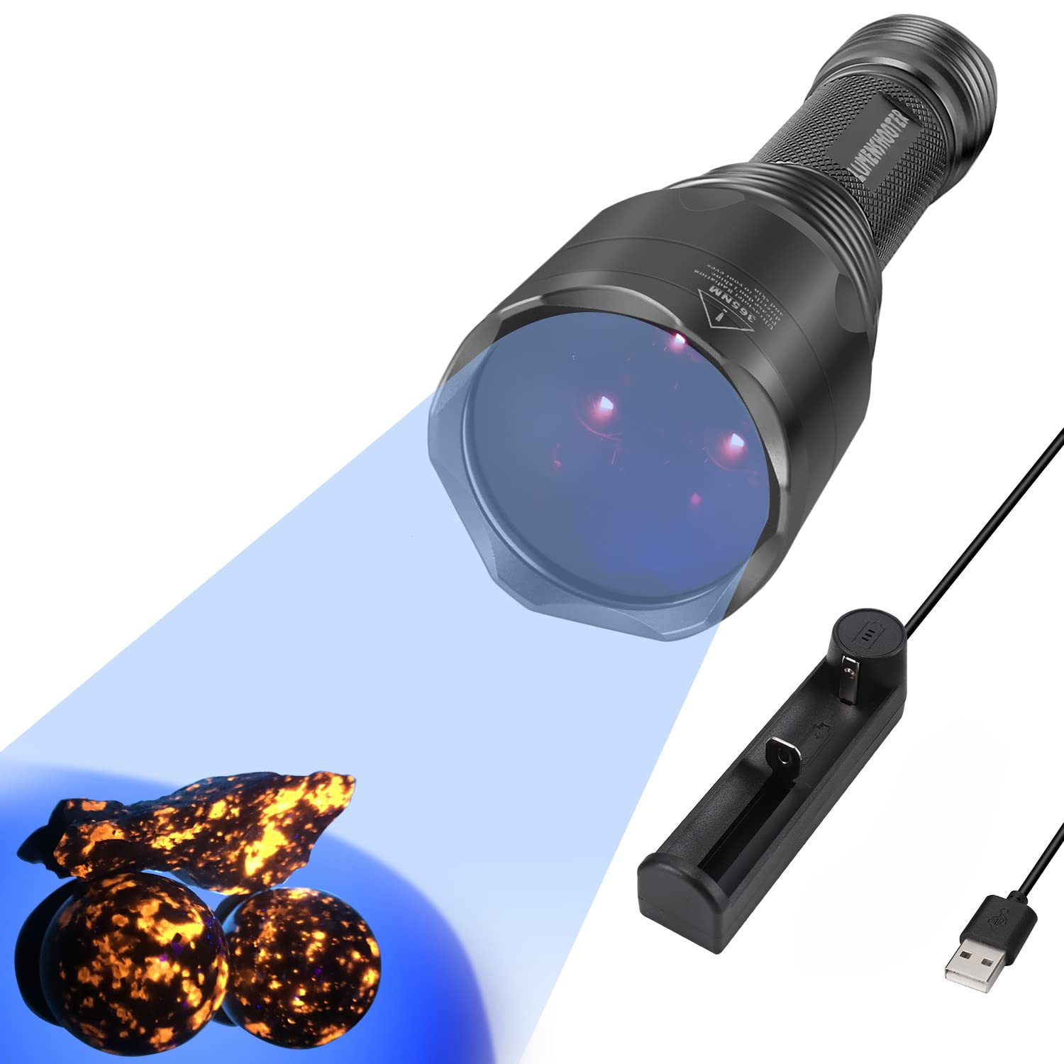 Buy now S3 365nm UV Flashlight with 3 LEDs, Powerful Blacklight Flashlights for Pet Urine Detection, Resin Curing, Rocks, Scorpion at indiglob india
