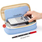 EASTHILL Big Capacity Pencil Pen Case Office College School Large Storage High Capacity Bag Pouch Holder Box Organizer Light Blue