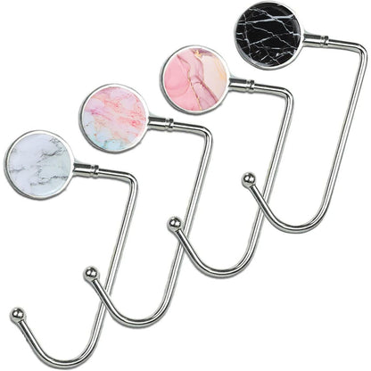 LESHIRY Purse Hanger, Bag Hanger, Handbag Storage Decor Table Hook for Women (White+Black Marble)