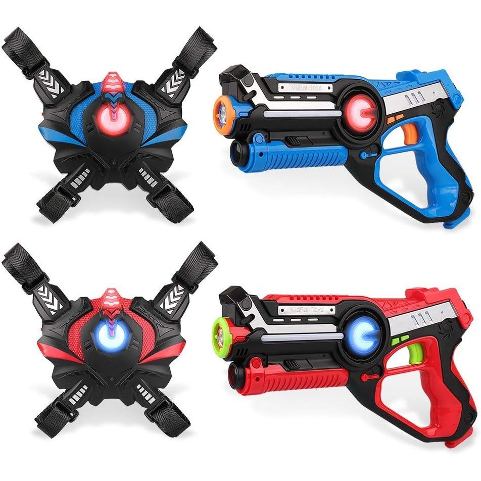 Laser Blaster Infrared Lazer Tag Game for Boys Age 6-12, 2 Player Set with Vests