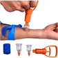 Snake Bite Kit, Bee Sting Kit, Emergency First Aid Supplies, Venom Extractor Suction Pump, Bite and Sting First Aid for Hiking, Backpacking and Camping. Includes Bonus CPR face Shield (Blue)