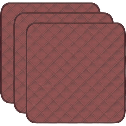 RIQINXIN Washable Incontinence Chair Pads 3pcs Waterproof Seat Protector Pads for Wheelchair Armchair Adults21x22in (Beige)