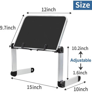 Adjustable Book Stand,Durable and Lightweight Aluminum Book Holder Stand with 2 Flexible Paper Clips,Ergonomic Book Holder for Tablets, Magazines, Documents - My Store