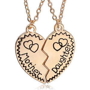 Gifts for Daughter Mom 2pcs Mother Daughter Split Broken Heart Pendant Necklace Set Family Mom Daughter Gifts from Mother Daughter Gold