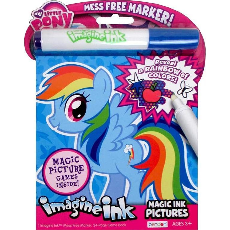 My Little Pony Rainbow Dash 20-Page Imagine Ink Magic Ink Pictures with 1 Mess Free Marker Bendon Hasbro 26014