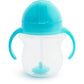 Buy now Munchkin Any Angle Sippy Cup for Toddlers, Spill Proof Weighted Straw Cup with Transition Handles for Babies 6 Months and Up, 7 Ounce, Blue at indiglob india
