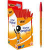 BIC Cristal Original Fine Ball Pens Fine Point (0.8 mm) - Assorted Colours, Pouch of 10 - Red