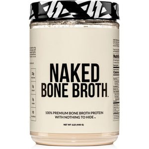 Naked Bone Broth - Beef Bone Broth Protein Powder - 20G Protein, Only 1 Ingredient - Gut Health and Joint Supplement - Unflavored - No GMO, Gluten, Or Soy - 1 Pound