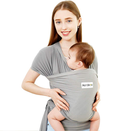Acrabros Baby Wrap Carrier,Hands Free Baby Carrier Sling,Lightweight,Breathable,Softness,Perfect for Newborn Infants and Babies Shower Gift,Black