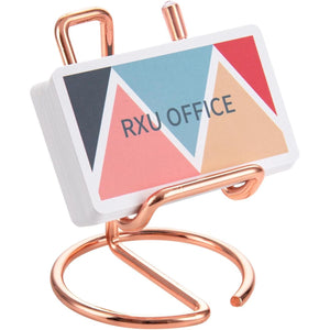 Business Card Holder for Desk,Cute Metal Rose Gold Desktop Business Card Holder Display for Men & Women, 1 Pack