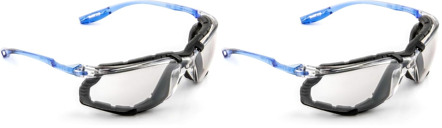 Buy now 3M Safety Glasses, Virtua CCS, ANSI Z87, Anti-Fog, Clear Lens, Blue Frame, Corded Ear Plug Control System, Removable Foam Gasket I O Mirror Lens, Blue Frame With Foam Gasket Safety Glasses 1 Count (Pack of 2) at indiglob india