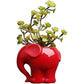 Cute Animal Elephant Shaped Ceramic Succulent Cactus Air Plant Flower Pots Planters-Plant Not Included (Pink&White)