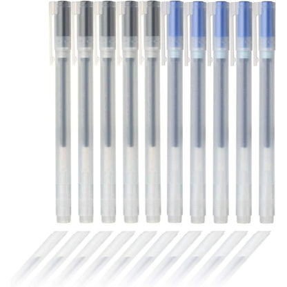 Muji Gel Ink Ballpoint Pens 0.5mm 2-color set Black-5 Pcs Blue-5Pcs