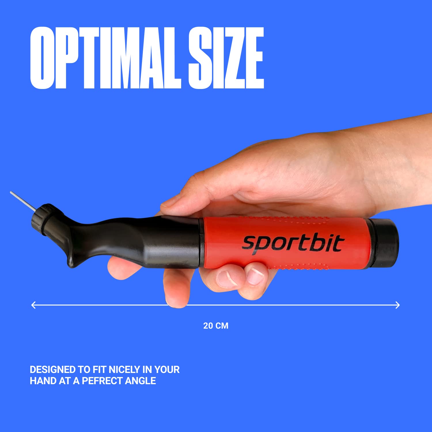 Buy now SPORTBIT Ball Pump for Sports Balls - Push & Pull Inflating System - Hand Pump for All Exercise Balls - Volleyball Pump, Basketball Inflator, Football & Soccer Ball Air Pump - Goes with 5 Needles Set at indiglob india