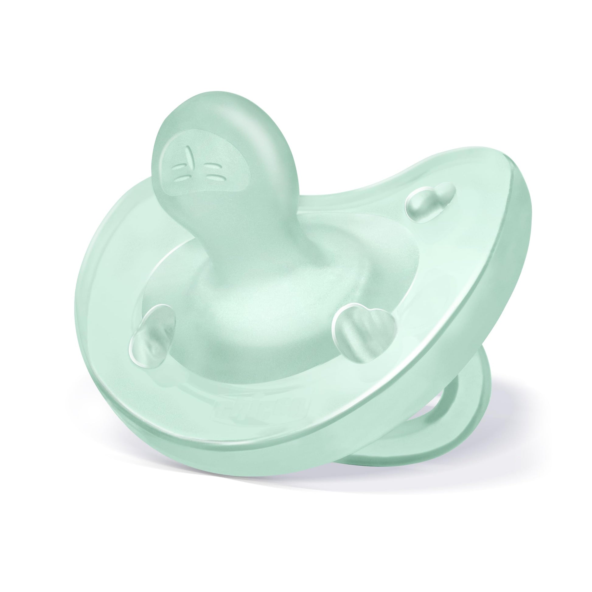 Buy now Chicco PhysioForma Silicone Orthodontic Pacifier, 0-6m | 100% Soft Silicone | Supports Breathing & Oral Development | Satin-Textured Nipple | Includes Sterilizing Case | BPA Free | Blue/Green, 2pk at indiglob india