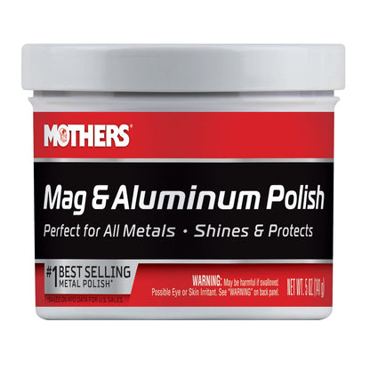 Buy now Mothers Mag & Aluminum Polish, 5 oz. — Brilliant Shine, Easy to Use, For All Uncoated & Unplated Metals Including Aluminum Wheels, Stainless Steel Trim and Exhaust Tips, Brass & More (05100) at indiglob india