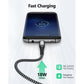 SUNGUY Micro USB Cable 1FT[3Pack], 18W Short USB to Micro USB Cable Fast Charging USB 2.0 Data Sync Nylon Braided for Samsung Galaxy S7 Edge S6, Android Phone, PS4