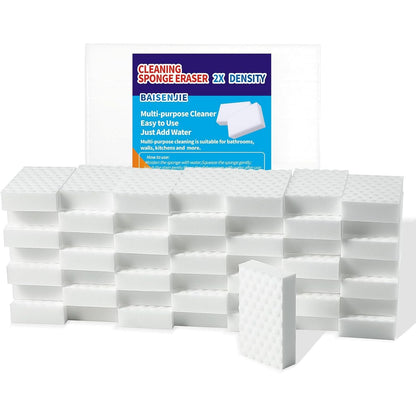 Magic Sponges Eraser,10 Pack Melamine Sponge in Bulk,2X Density,Long Lasting,Cleaning Sponge for Kitchen, Bathroom,Bathtub, Sink,Furniture, Wall Cleaner (White,3.93x2.36x0.79in)